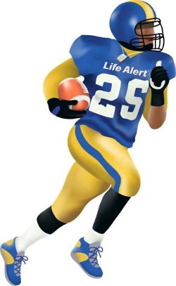 Score a touchdown with a Life Alert pendant emergency help button.